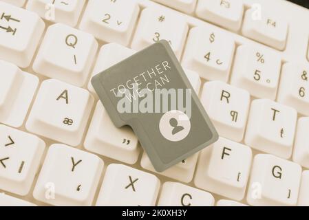 Konzeptionelle Darstellung gemeinsam Wir Canunity Can macht alles möglich eine mächtige Gruppe. Geschäftsidee Einheit kann alles möglich machen Stockfoto