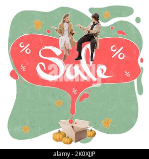 Modernes Design, Plakat zur Förderung des Saisonverkaufs, Black Friday Konzept. Retro-Vintage-Style. Ideen, Inspiration, Geschäftssinnung. Stockfoto