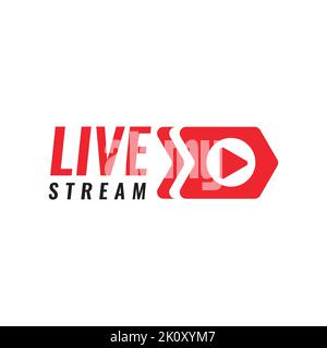 Livestream-Symbol oder -Symbol für das Design der Ausstrahlung Stock Vektor
