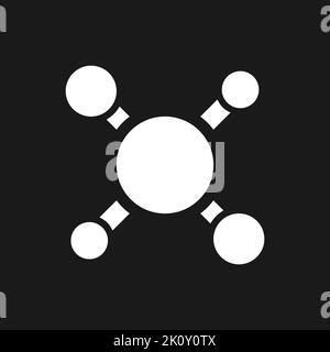 Struktur der Moleküle dunkles Glyphen ui-Symbol Stock Vektor