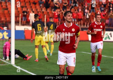 Sofia, Bulgarien - 28. Juli 2022: Jurgen Mattheij vom CSKA Sofia feiert nach dem Tor während des UEFA Europa Conference League Qualifikationssocce Stockfoto