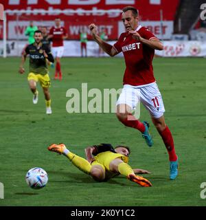 Sofia, Bulgarien - 28. Juli 2022: Die Spieler werden während des Qualifikationsspiels der UEFA Europa Conference League zwischen CSKA Sofia und in Aktion gesehen Stockfoto