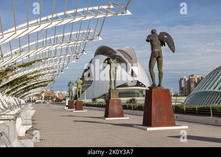 L'Umbracle in der Stadt der Künste und Wissenschaften (Ciutat de les Arts i les Ciències) in Valencia, Spanien. Stockfoto