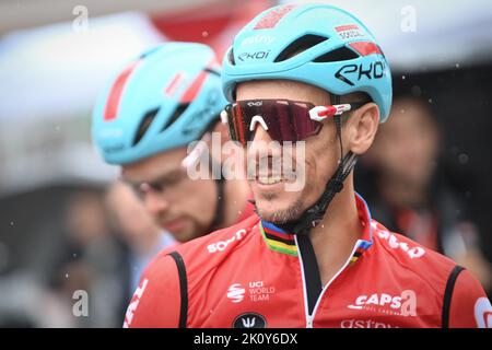 Namur, Belgien. 14. September 2022. Der Belgier Philippe Gilbert von Lotto Soudal beim Start des eintägigen Radrennens Grand Prix de Wallonie (199,6km) von Blegny zur Citadelle de Namur, in Namur, Mittwoch, 14. September 2022. BELGA FOTO DAVID STOCKMAN Kredit: Belga Nachrichtenagentur/Alamy Live News Stockfoto