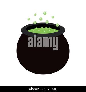 Vektor flach Hexentrank Topf Stock Vektor