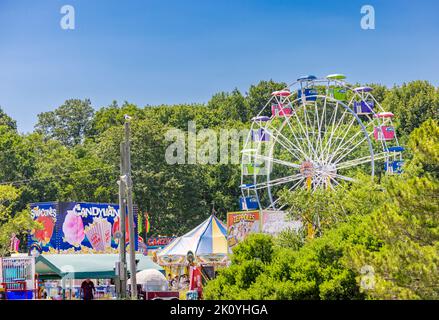 Riesenrad an einem Karneval in Sag Harbor, NY Stockfoto