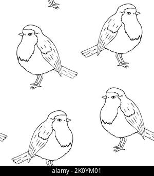 Vektor nahtloses Muster des Rotbrustvogels Stock Vektor