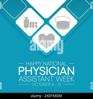 Vom 6. Bis 12. Oktober wird jedes Jahr eine Assistenzwoche des nationalen Arztes beobachtet, Stock Vektor