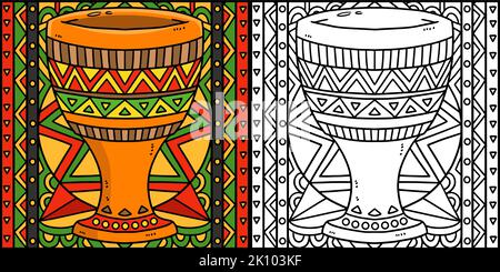 Kwanzaa Unity Cup Coloring Page Illustration Stock Vektor