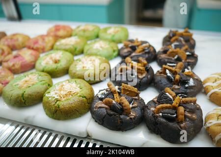 Schokolade Cookies Display zum Verkauf lokalen Speicher in singapur Stockfoto