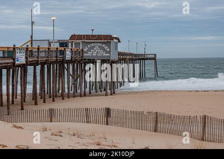 Ein Wintertag am Ocean City Fishing Pier, Maryland USA, Ocean City, Maryland Stockfoto