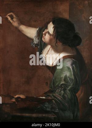 Artemisia Gentileschi (La Pittura) Selbstporträt als Allegorie der Malerei; 1638-9; Öl auf Leinwand. Windsor, Großbritannien. Sehr hohe Auflösung. Stockfoto