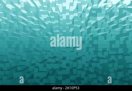 Illustration von Gradient Teal Blue 3D Cubes für abstrakten Hintergrund Stockfoto