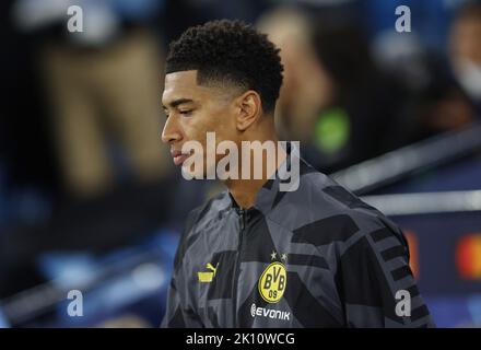 Manchester, Großbritannien. 14. September 2022. Jude Bellingham von Borussia Dortmund war beim UEFA Champions League-Spiel im Etihad Stadium in Manchester. Bildnachweis sollte lauten: Darren Staples/Sportimage Credit: Sportimage/Alamy Live News Stockfoto