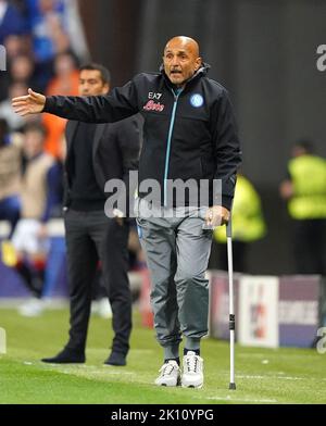 Während der UEFA Champions League Group Ein Spiel im Ibrox Stadium, Glasgow. Bilddatum: Mittwoch, 14. September 2022. Stockfoto