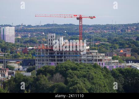 Springwell Gardens Apartments im Bau im Stadtzentrum von Leeds Stockfoto