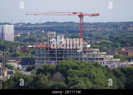 Springwell Gardens Apartments im Bau im Stadtzentrum von Leeds Stockfoto