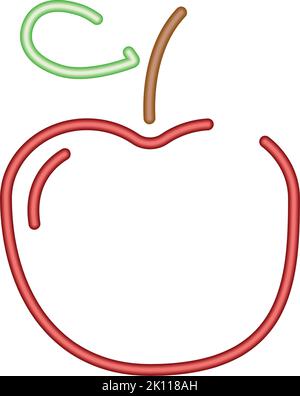 Neon-Apple-Symbol Stock Vektor