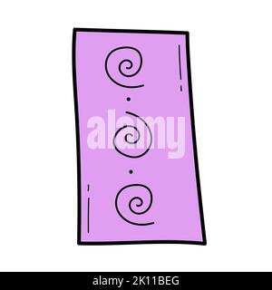 Matte für Yoga. Einfaches Vektor-Symbol im Doodle-Stil isoliert auf weißem Hintergrund. Element für das Design. Stock Vektor