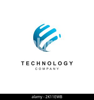 Technologie-Logo-Design. Vektorvorlage für abstrakte Tech-Symbole Stock Vektor