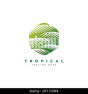 Palmenblatt Logo Design-Vorlage. Luxus elegante Palme Symbol Stock Vektor