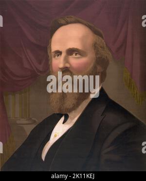Ein Porträt von Präsident Rutherford Hayes. Hayes war 20. Präsident der USA. Stockfoto