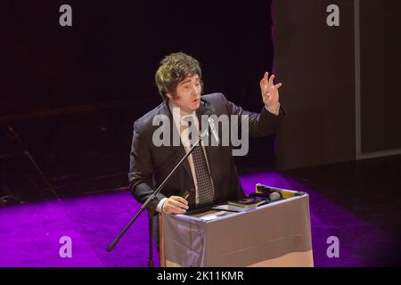 Argentinien, 12.. September 2022. Der Ökonom und nationale Stellvertreter des politischen Raums La Libertad Avanza Javier Milei. Stockfoto