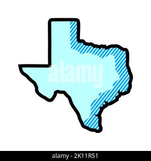 Texas Karte Symbol. vektor Texas Form isoliert auf weißem Hintergrund. Stockfoto