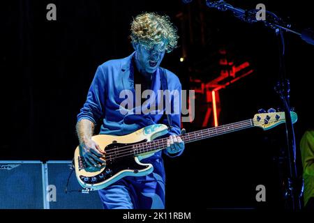 Mailand, Italien. 14. September 2022. James Johnston von der schottischen Rockband Biffy Clyro tritt live bei Carroponte auf. (Foto von Mairo Cinquetti/SOPA Images/Sipa USA) Quelle: SIPA USA/Alamy Live News Stockfoto