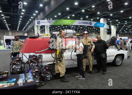 14. August 2022, Detroit, Michigan, USA: Die Ghostbusters sind auf der Detroit Auto Show 2022 vertreten (Foto: © Alexis Doty/ZUMA Press Wire) Stockfoto