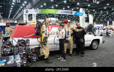 14. August 2022, Detroit, Michigan, USA: Die Ghostbusters sind auf der Detroit Auto Show 2022 vertreten (Foto: © Alexis Doty/ZUMA Press Wire) Stockfoto