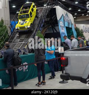 14. August 2022, Detroit, Michigan, USA: JEEP ist auf der Detroit Auto Show 2022 zu sehen (Foto: © Alexis Doty/ZUMA Press Wire) Stockfoto