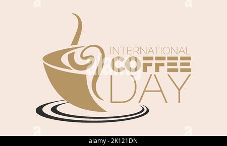 Vektor-Illustration Design-Konzept des internationalen Kaffeetag beobachtet am 1.. oktober Stock Vektor
