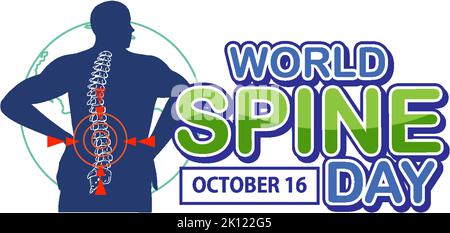 Illustration zum World Spine Day Banner Stock Vektor