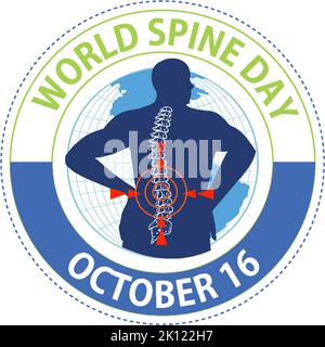 Illustration zum World Spine Day Banner Stock Vektor