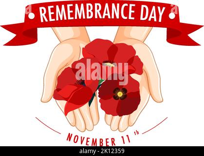Remembrance Day Logo-Design-Illustration Stock Vektor
