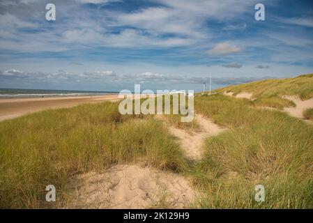 Wunderschöner Strand von Bergen aan Zee in Nordholland Stockfoto