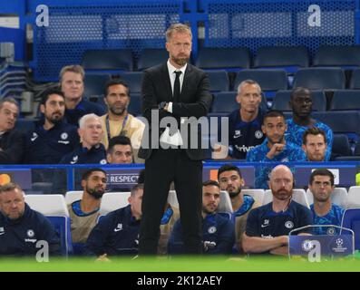 London, Großbritannien. 14. September 2022. 14 Sep 2022 - Chelsea gegen RB Salzburg - UEFA Champions League - Gruppe E - Stamford Bridge Chelsea-Manager Graham Potter während des Champions-League-Spiels auf der Stamford Bridge. Bildnachweis: Mark Pain/Alamy Live News Stockfoto