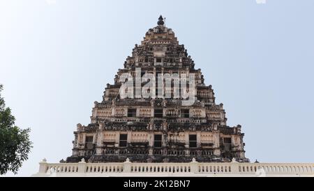 Der Blick auf das Maratha Palace Museum, Thanjavur, Tamilnadu, Indien. Stockfoto