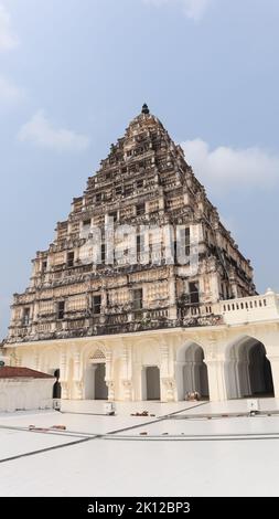 Der Blick auf das Maratha Palace Museum, Thanjavur, Tamilnadu, Indien. Stockfoto