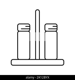 Küche Set Salz und Pfeffer Linie Symbol Vektorgrafik Stock Vektor