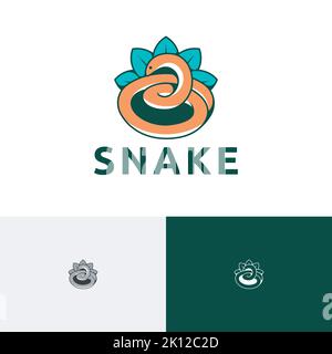 Snake Wild Dangerous Animal Jungle Wildlife Logo Stock Vektor