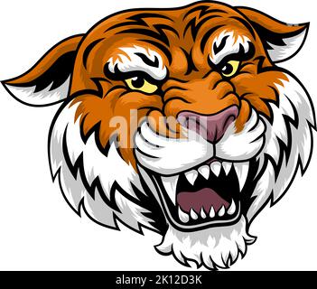 Tiger Angry Tigers Team Sport Maskottchen Roaring Stock Vektor