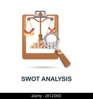 Symbol für SWOT-Analyse. 3D Illustration aus der Business Plan Collection. Creative SWOT Analysis 3D-Symbol für Webdesign, Vorlagen, Infografiken und mehr Stock Vektor