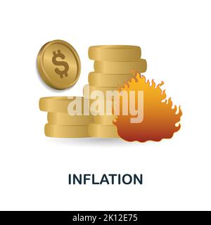 Aufblasungssymbol. 3D Illustration aus der Sammlung Wirtschaftskrise. Creative Inflation 3D Symbol für Webdesign, Vorlagen, Infografiken und mehr Stock Vektor