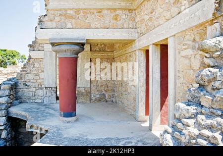 Knossos Palastraum - der Rest des antiken Knossos Palastes, Kreta, Griechenland Stockfoto