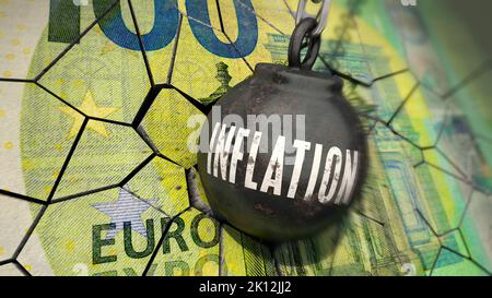 Inflation in der Eurozone Stockfoto