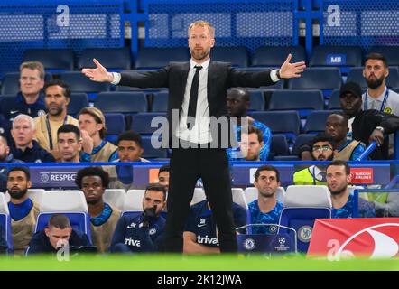 London, Großbritannien. 14. September 2022. 14 Sep 2022 - Chelsea gegen RB Salzburg - UEFA Champions League - Gruppe E - Stamford Bridge Chelsea-Manager Graham Potter während des Champions-League-Spiels auf der Stamford Bridge. Bildnachweis: Mark Pain/Alamy Live News Stockfoto