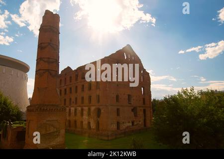 Die zerstörte Mühle in der Stadt Wolgograd, Russland. Stockfoto