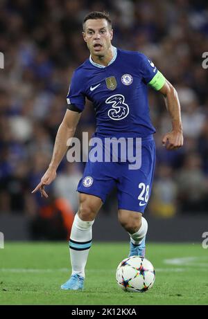 London, England, 14.. September 2022. Cesar Azpilicueta aus Chelsea während des UEFA Champions League-Spiels in Stamford Bridge, London. Bildnachweis sollte lauten: Paul Terry / Sportimage Stockfoto